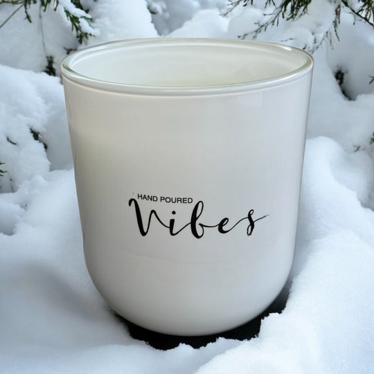 10 oz Glossy White Soy Wax Candle (Holiday Scents)