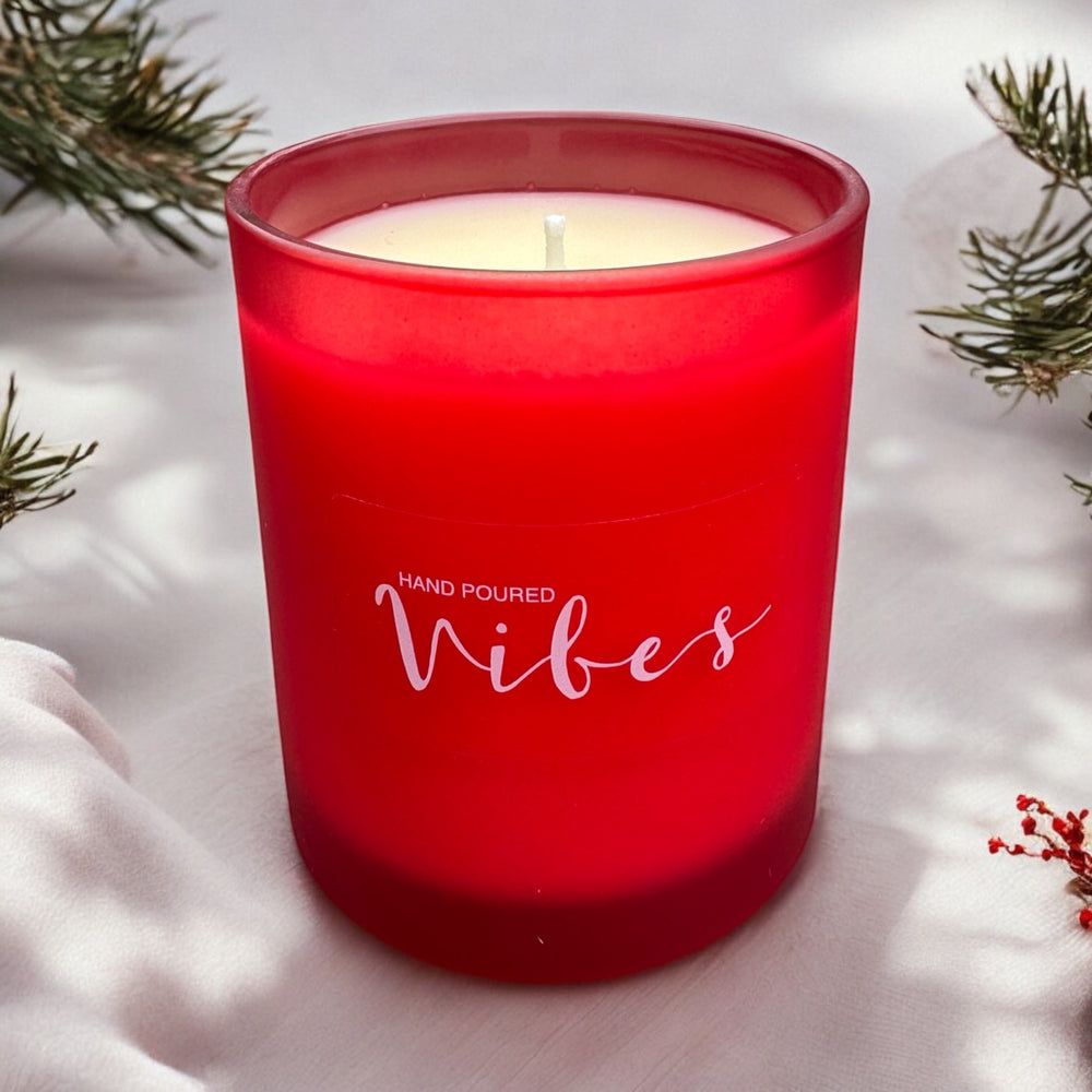 10 oz Red Soy Wax Candle (Holiday Scents)