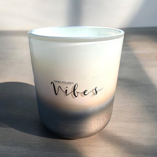 12 oz Ombre White and Bronze Soy Wax Candle