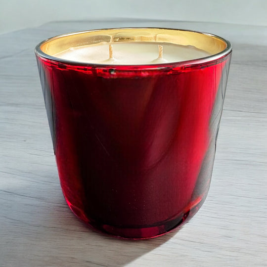 13 oz Christmas Red & Gold "Holiday Stunner" Soy Wax Candle